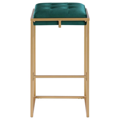 Nadia - Upholstered Backless Bar Stool (Set of 2) - Hunter Green