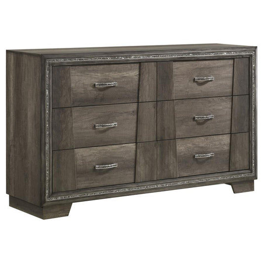 Janine - 6-Drawer Dresser - Gray