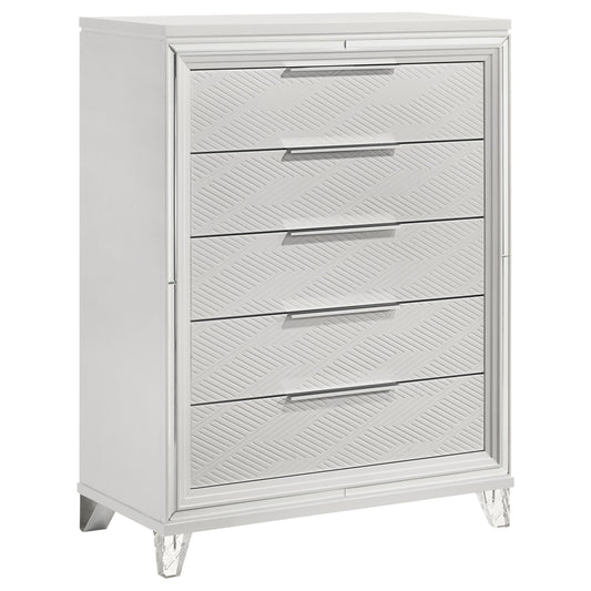 Marmore - 5-Drawer Bedroom Chest Of Drawers - White