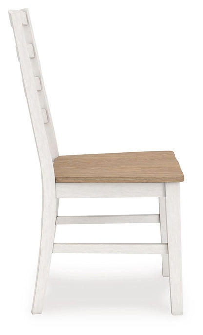 Purlaney - Dining Room Side Chair (Set of 2) - Antique White / Natural