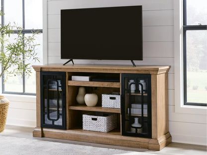 Wittenmyer - XL TV Stand With Fireplace Option - Natural / Black