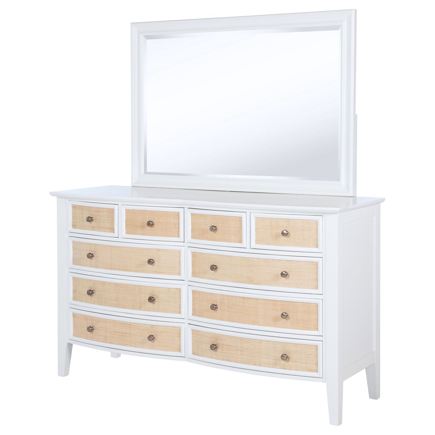 Bexhill - 10-Drawer Dresser And Mirror - White