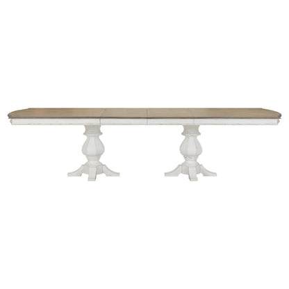 Magnolia Manor - Double Pedestal Table - White