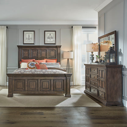 Big Valley - Panel Bed, Dresser & Mirror