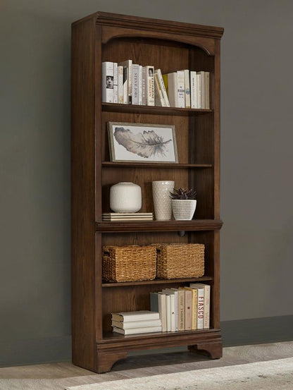 Hartshill - 5-Shelf Bookcase - Burnished Oak