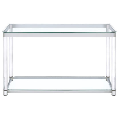 Anne - Acrylic Glass Top Entryway Sofa Console Table - Chrome