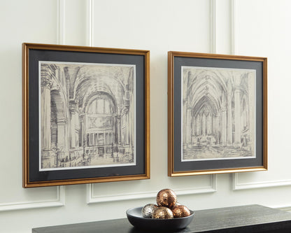 Downyard - Wall Art Set (Set of 2) - Black / Beige