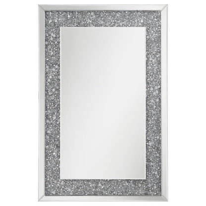 Valerie - Acrylic Crystal Wall Mirror - Silver