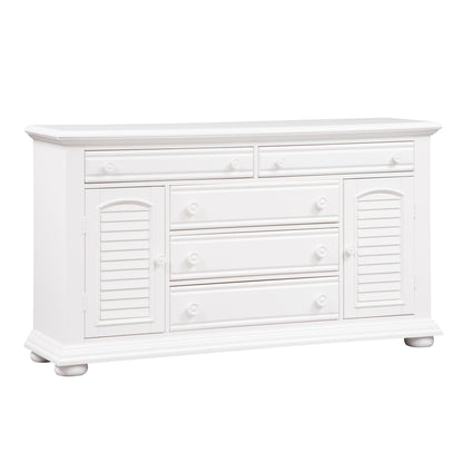 Summer House - 2 Door 5 Drawer Dresser - White