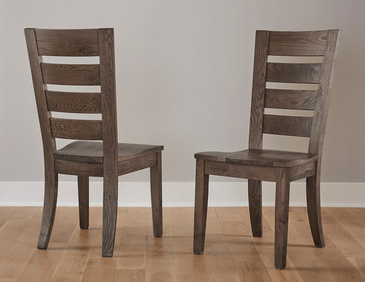 Dovetail - Horizontal Slat Dining Chair - Aged Gray