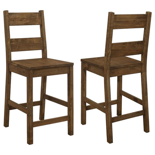 Coleman - Wood Counter Chair (Set of 2) - Rustic Golden Brown