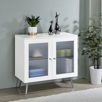 Nieta - 2 Door Engineered Wood Accent Cabinet - White High Gloss