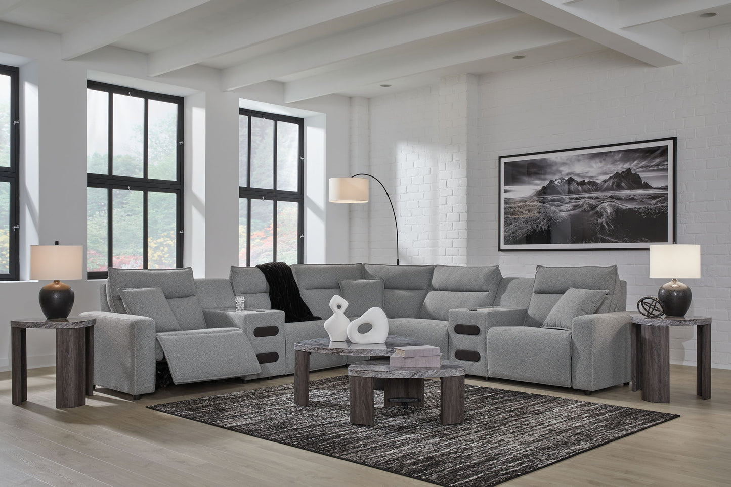 ModMax II - Salt And Pepper - Reclining Sectional