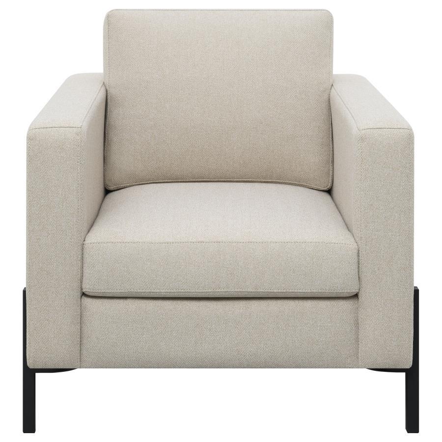 Tilly - Upholstered Track Arm Accent Chair - Oatmeal