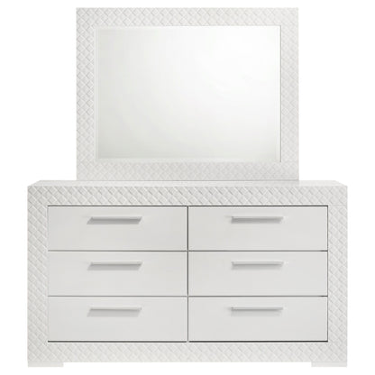 Ives - 6-Drawer Dresser And Mirror - White High Gloss