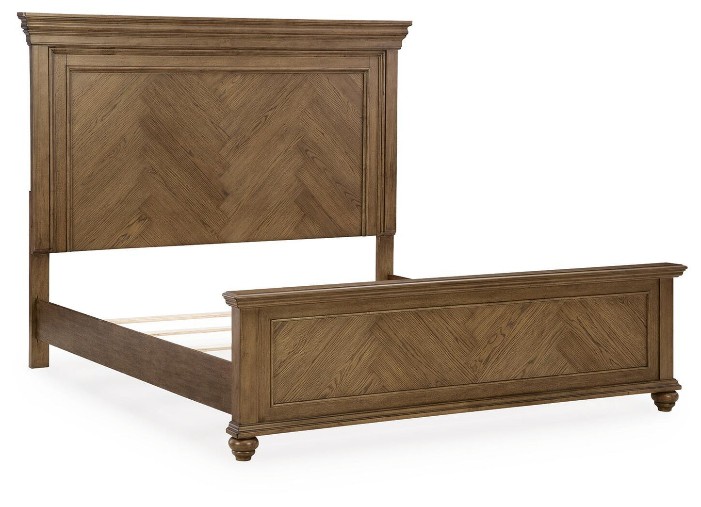 Karallin - King Panel Bed - Medium Brown