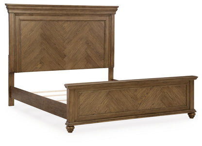Karallin - King Panel Bed - Medium Brown