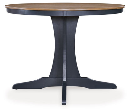 Landocken - Brown / Blue - Round Dining Room Table