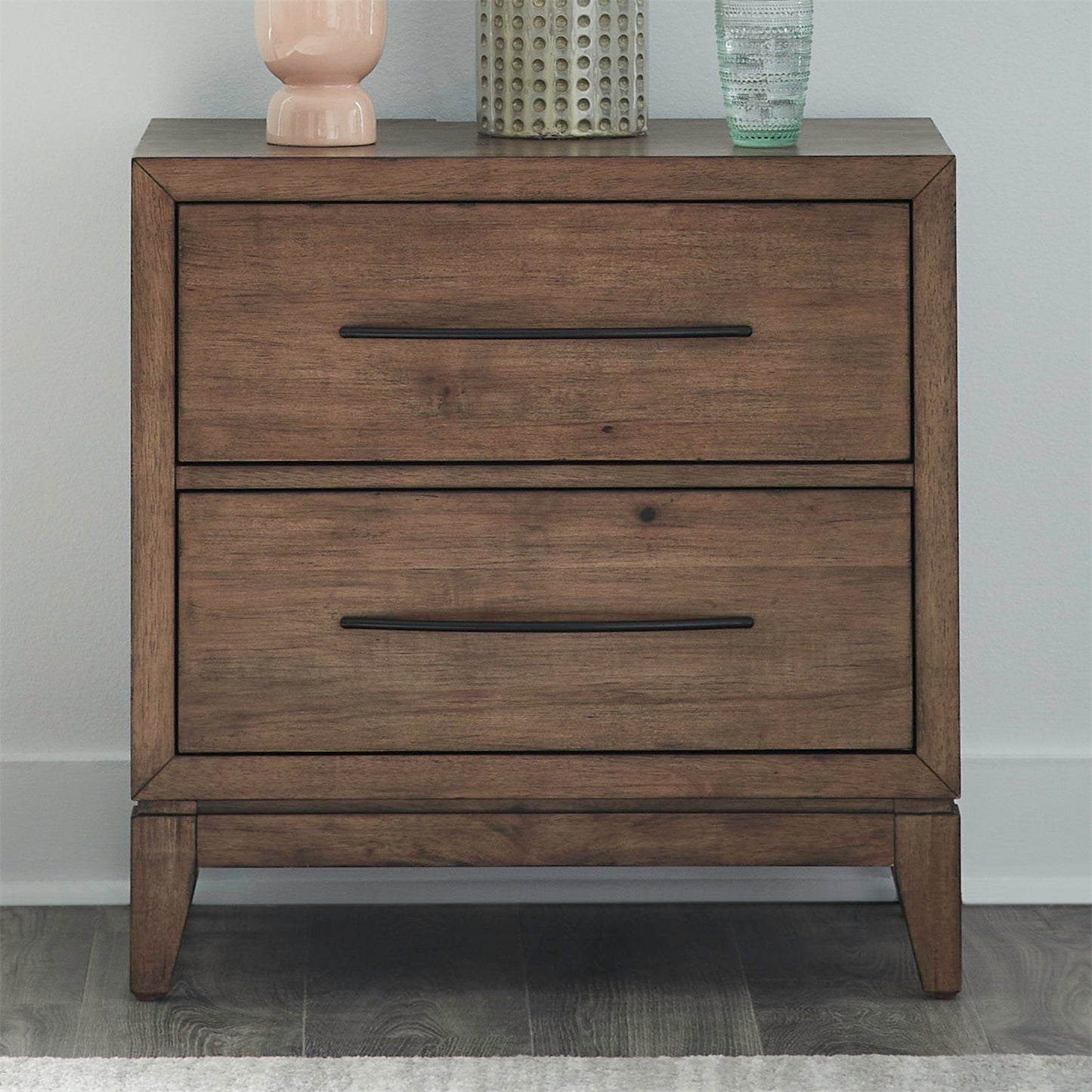 Shaker Lakes - Nightstand With Charging Station - Harvest Brown