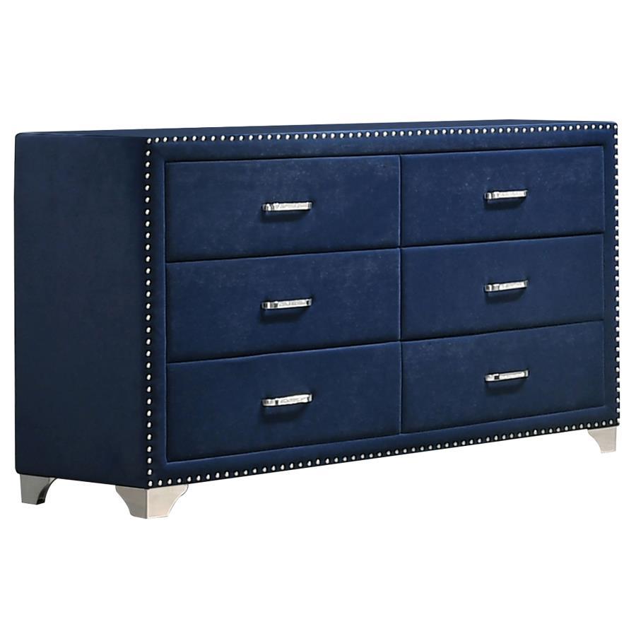 Melody - 6-Drawer Upholstered Dresser