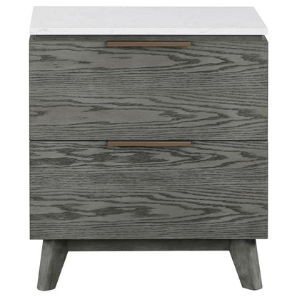 Nathan - 2-Drawer Nightstand - Gray