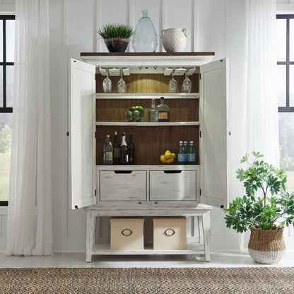 River Place - Bar Cabinet - White