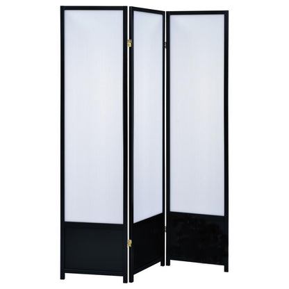 Calix - 3-Panel Room Divider Folding Shoji Screen - Black