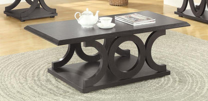 Shelly - C-Shaped Base - Coffee Table - Cappuccino