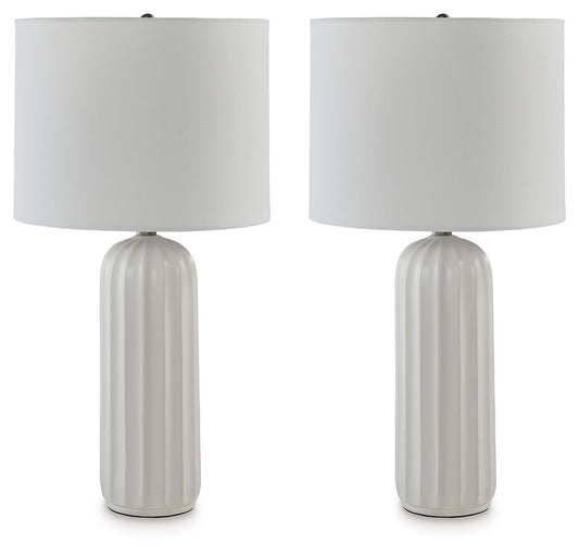 Clarkland - White - Ceramic Table Lamp (Set of 2)