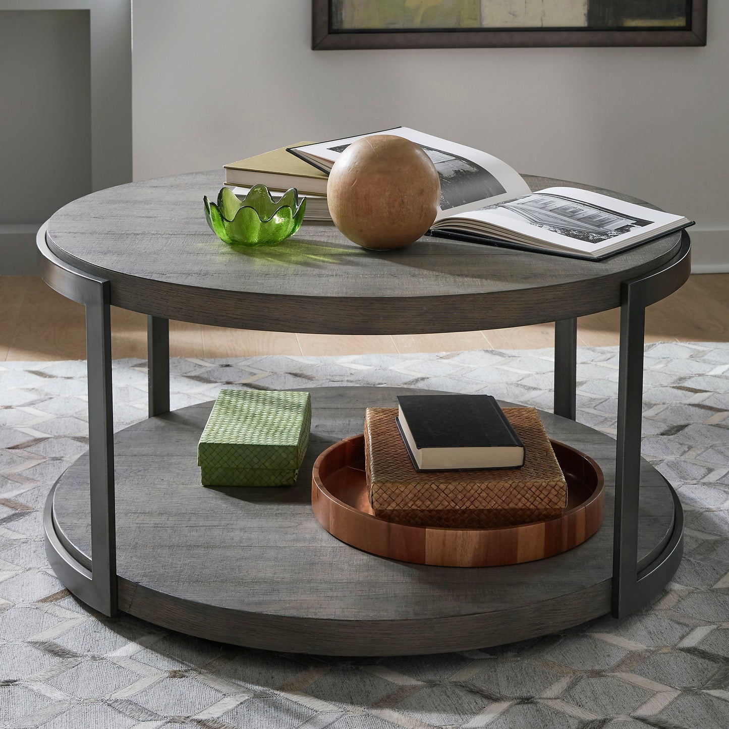 Modern View - Round Cocktail Table - Dark Gray