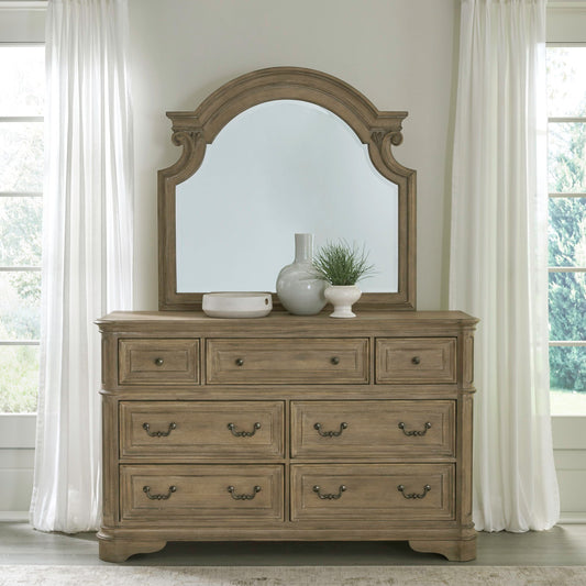 Magnolia Manor - Dresser & Mirror - Light Brown