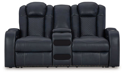 Fyne-dyme - Power Reclining Loveseat With Console/Adj Hdrst