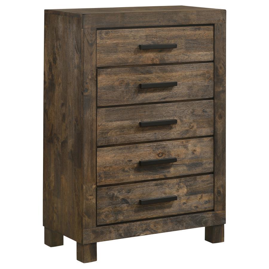 Woodmont - 5-Drawer Chest - Rustic Golden Brown