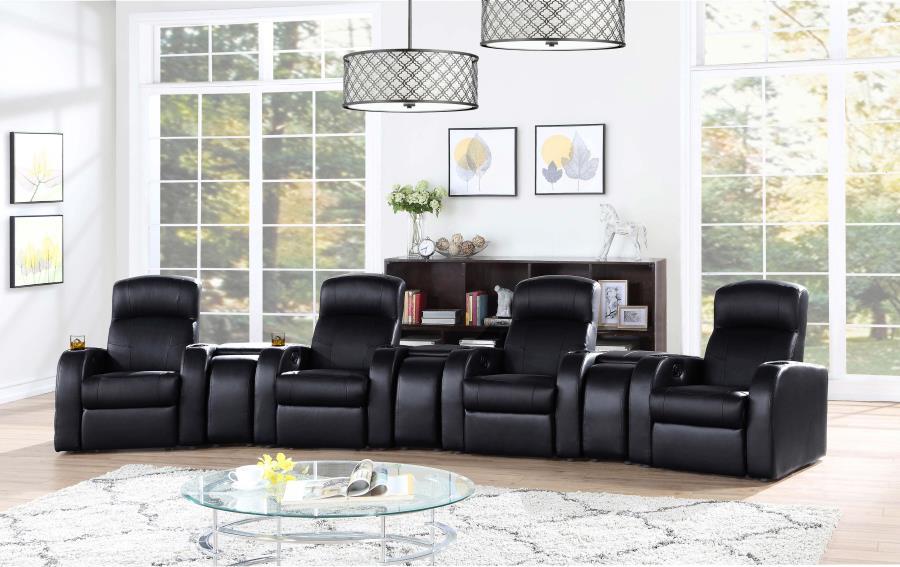Cyrus - Home Theater Upholstered Recliner - Black
