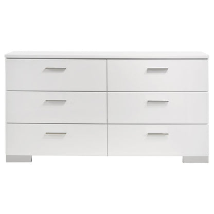 Felicity - 6-Drawer Dresser - Glossy White