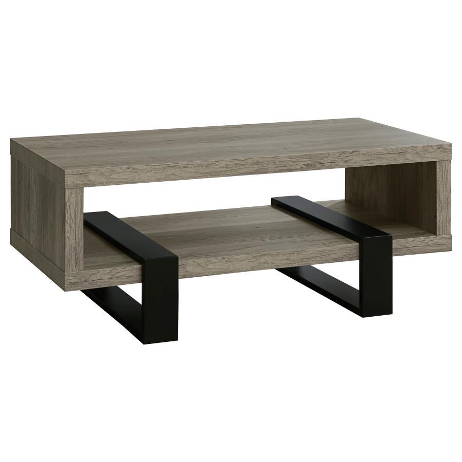 Dinard - Coffee Table With Shelf - Grey Driftwood