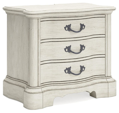 Arlendyne - Antique White - Three Drawer Night Stand