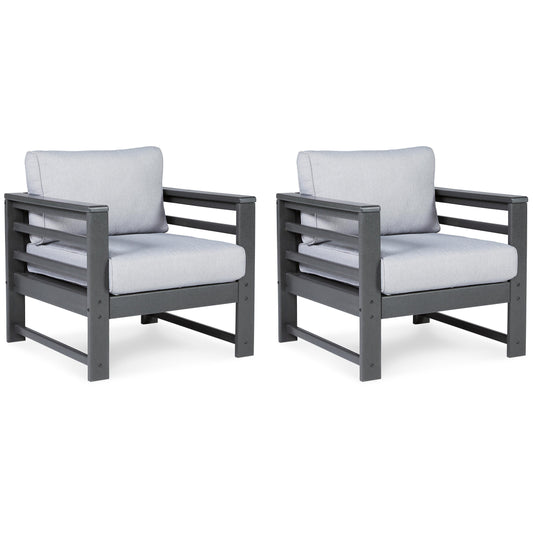 Amora - Charcoal Gray - Lounge Chair w/Cushion (Set of 2)