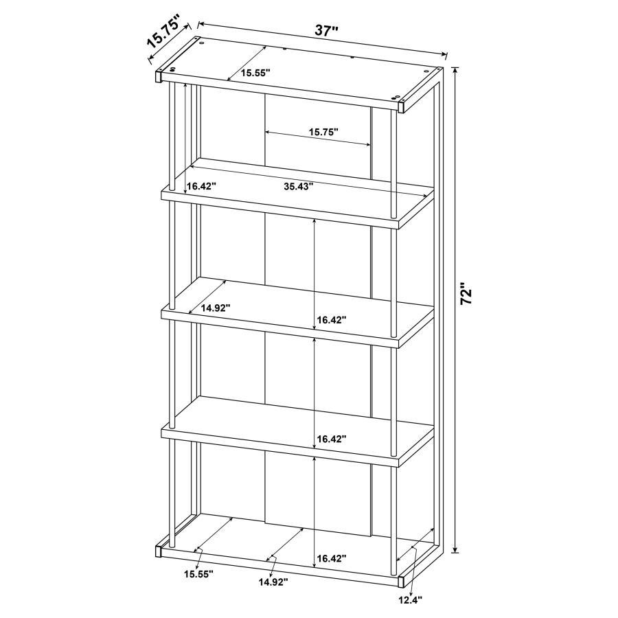 Loomis - 4-Shelf Bookcase - Whitewashed Gray - Wood