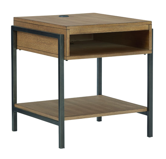 Fridley - Brown / Black - Rectangular End Table