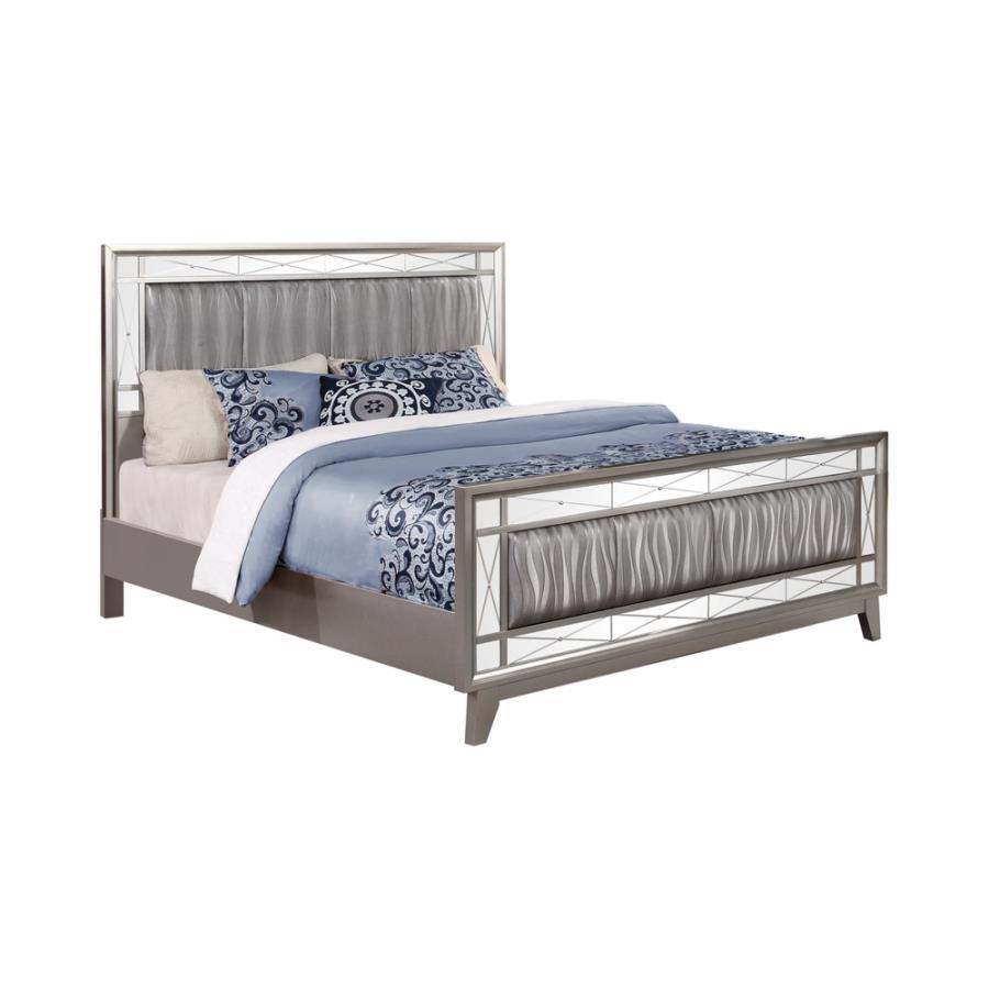 Leighton - Kids & Teens Panel Bed with Mirrored Accents