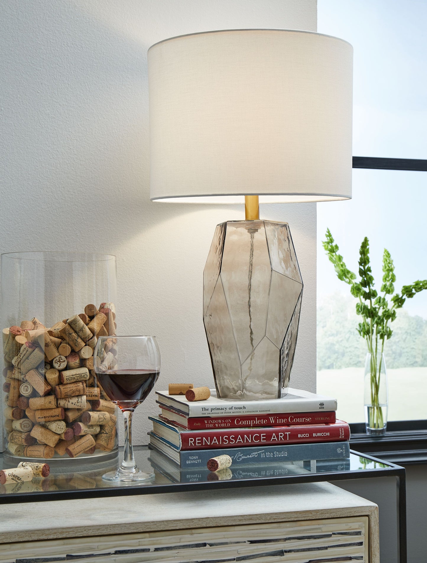 Taylow - Gray - Glass Table Lamp