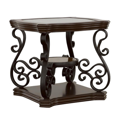 Laney - End Table - Deep Merlot and Clear