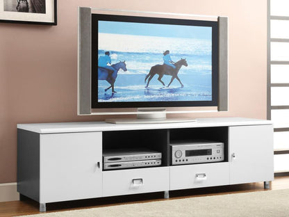 Burkett - 2-Drawer TV Console - White and Grey