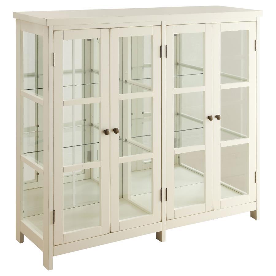 Sable - 4 Door Wood Accent Storage Display Cabinet - Off White