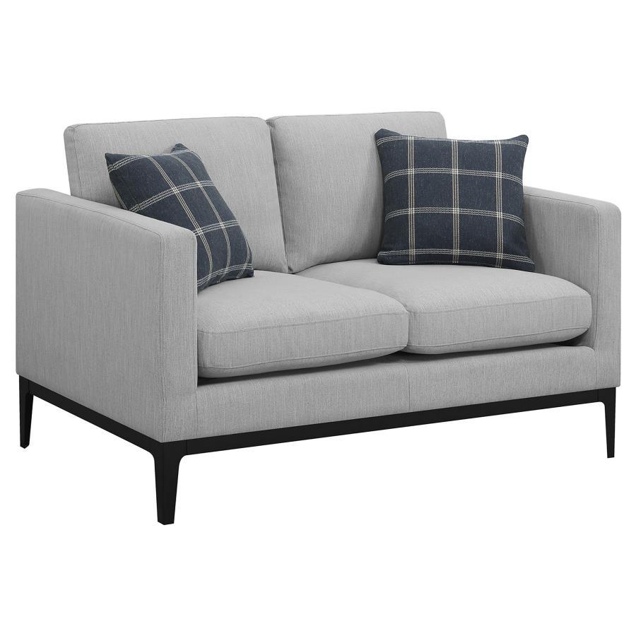 Apperson - Cushioned Back Loveseat - Light Gray