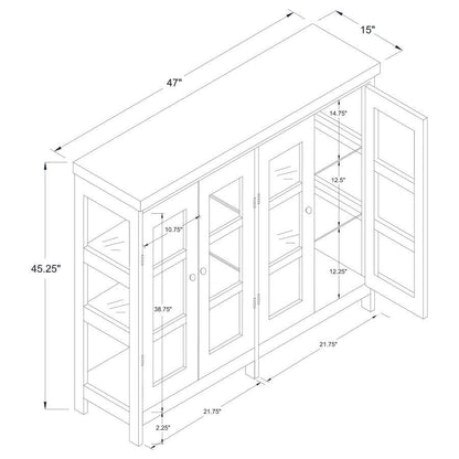 Sable - 4 Door Wood Accent Storage Display Cabinet - Off White