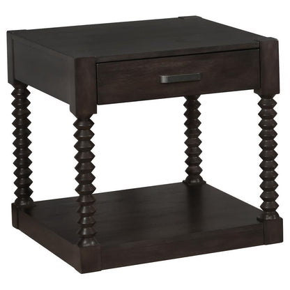 Meredith - 1-Drawer End Table - Coffee Bean