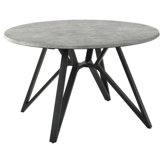 Neil - Round Smart Top Dining Table - Gunmetal