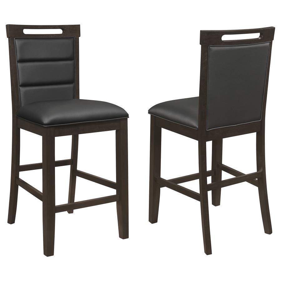 Prentiss - Upholstered Counter Height Chair (Set of 2) - Black And Cappuccino